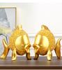1 Pair of Resin Goldfish Ornaments Simple and Creative Home Foyer Wine Cabinet Decoration Crafts