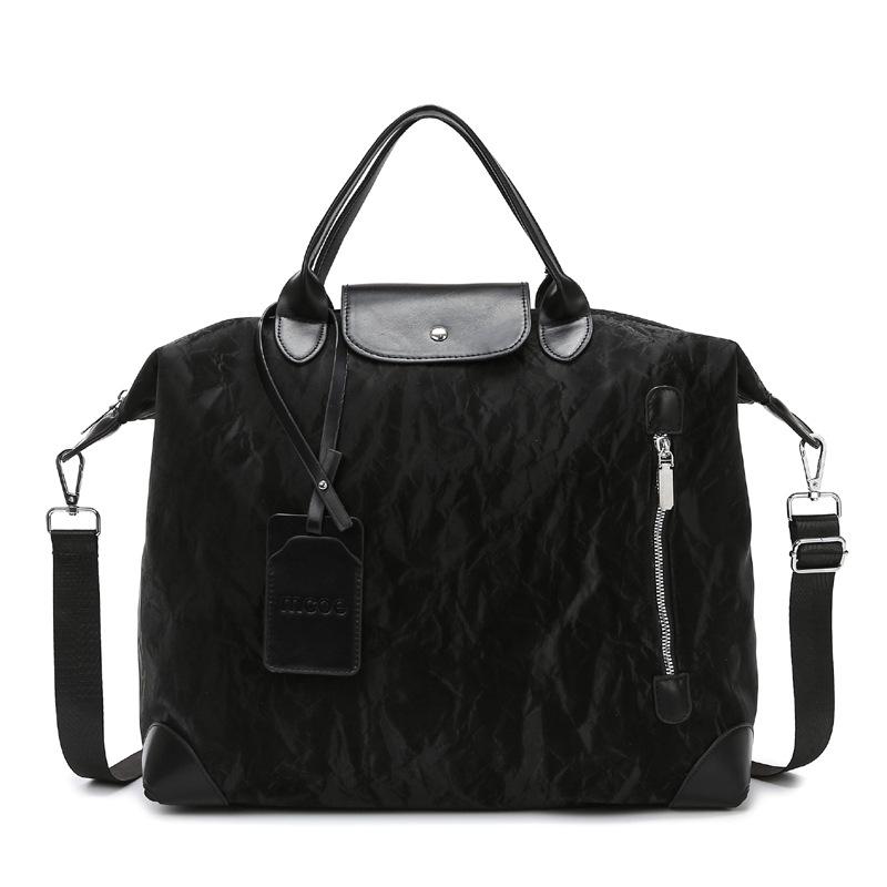 

Женская дорожная сумка на каждый день большой вместимости с темным узором, ручная кладь, студенческая школьная сумка через плечо для хранения чёрный