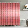 Red White Circular Pattern Shower Curtain Modern Home Bathroom Decor For Kids Bathrooms