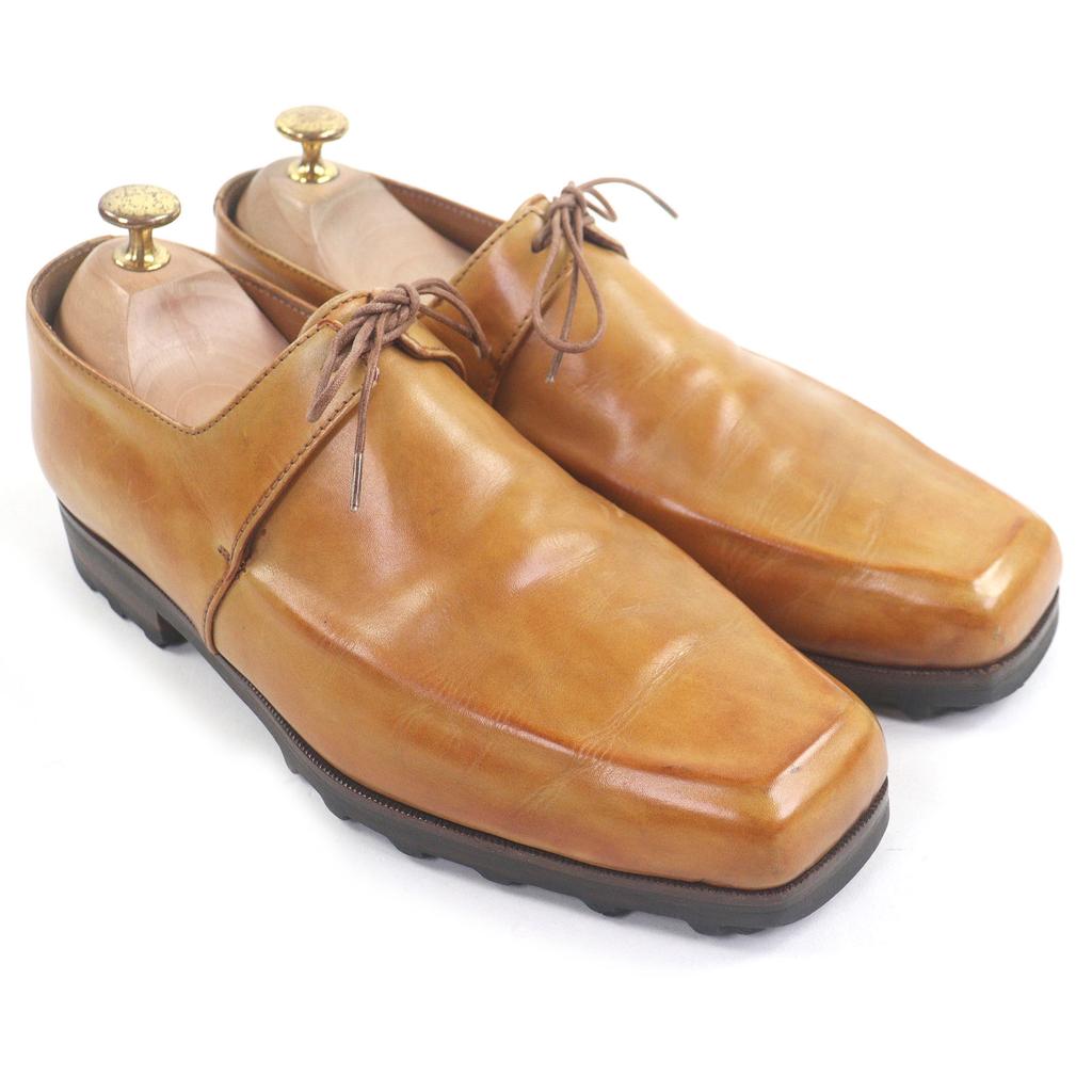 Great Berluti Dress Shoes Ultima Olga Period Patina Square Toe Light Brown Used