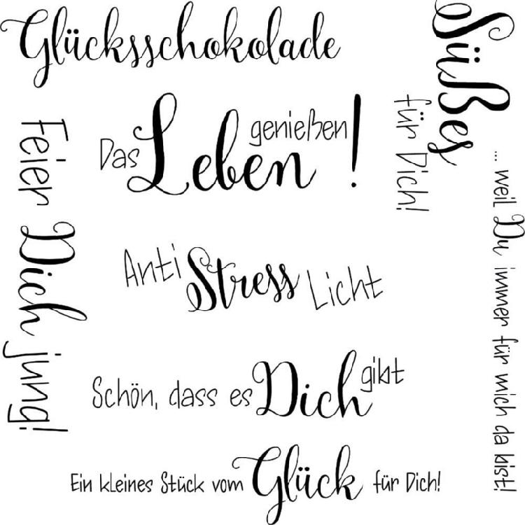 5 Stück Klarer Silikonstempel für Geburtstags Kartenherstellung Scrapbooking Deutsche Sprüche und Blumenstempel für Bastelverzierungen