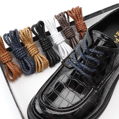 1Pair Round Shoelaces Leather Shoelaces Waterproof Waxed Cotton Shoelace Oxford Boots Laces for Shoes 60/80/100/120/140/180cm
