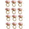 12PCS Multipurpose Plastic Simulation Rose Napkin Rings Romance Flower Napkin Holder Handmade Napkin Buckles Home Decoration