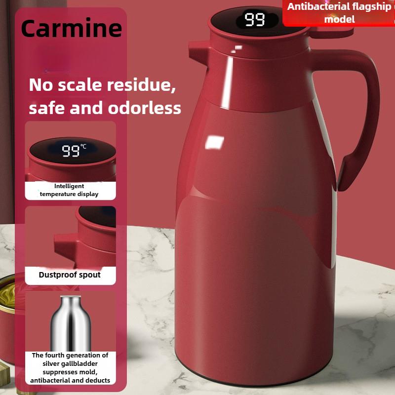 

Кофейный термос с цифровым дисплеем, стеклянной колбой, вакуумные термосы, бутылка для воды большой емкости, кухонный термочайник, 2 л 1L морской синий