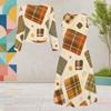 Women Plus Size Printed Two Piece Dress Set Round Neck Long Sleeve Cropped Cardigan Sleeveless Dress