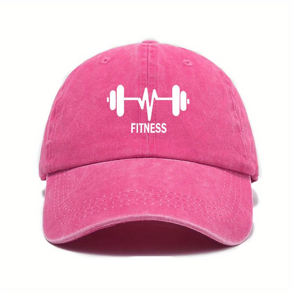 Dumbbell Print Baseball Cap for Male and Female Fitness Enthusiasts, Outdoor Leisure Running Sports Sun Protection Hat