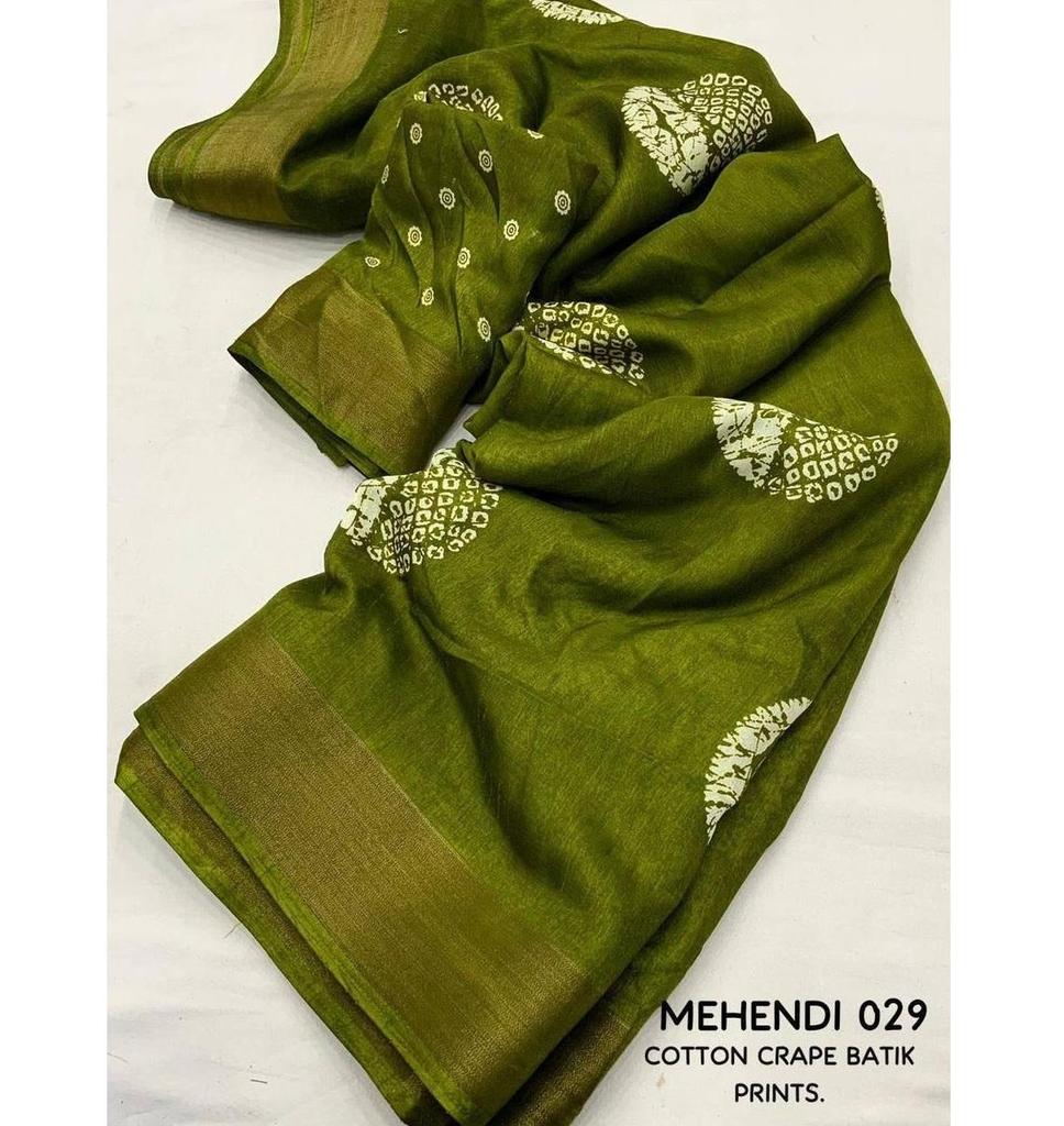 Indische Damen Saree Designer Party Wear Sari Pakistanisch Bollywood Baumwolle Krepp Saree