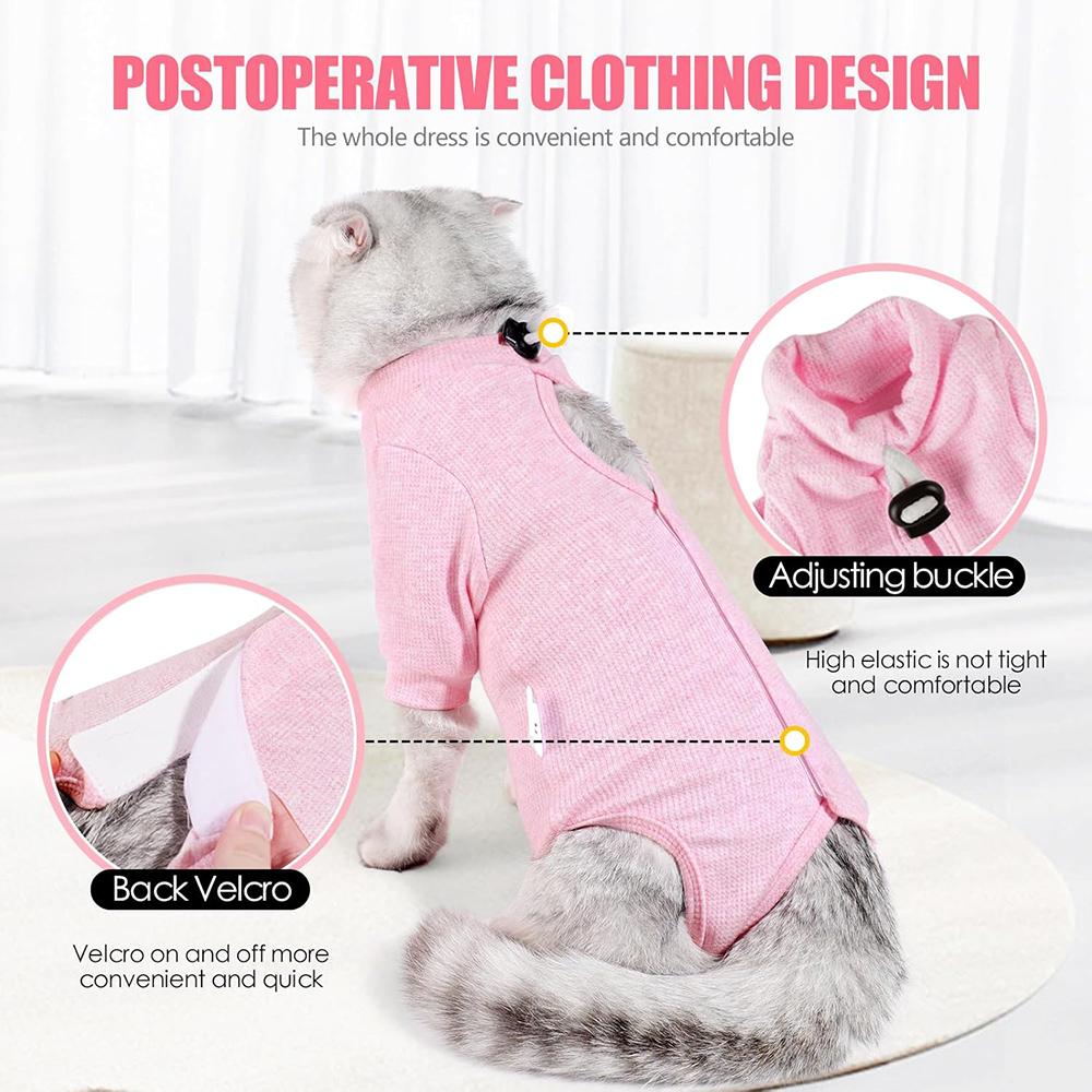 Cat Surgical Recovery Suit for Male Female Dogs Sterilization Wounds Protection Anti-Licking Pet Pajama Suit Soft Fabric