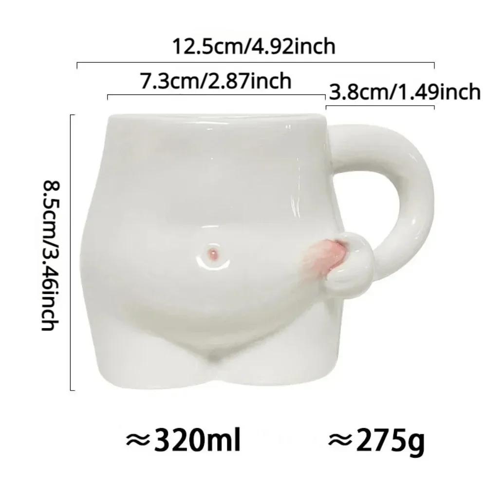 320ml High-capacity Creative Cute Shape Coffee Mugs Ceramic Porcelain Funny Creativity Art Body Belly Cups Home Decoration Gifts