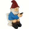 Cute Cartoon Dwarf Squatting Toilet Resin Crafts Garden Creative Art Micro Landscape Sculpture