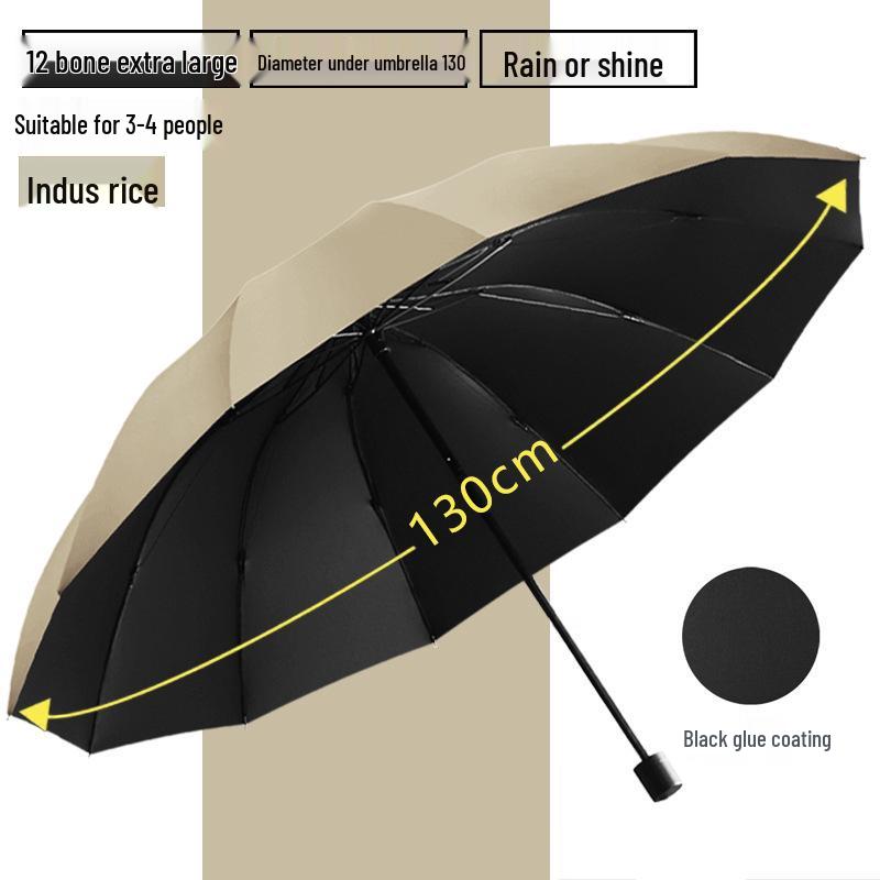 Reinforced Oversized Dual-use Umbrella: Sun & Rain Protection, Anti-riot, 12 Ribs, Thickened, Foldable