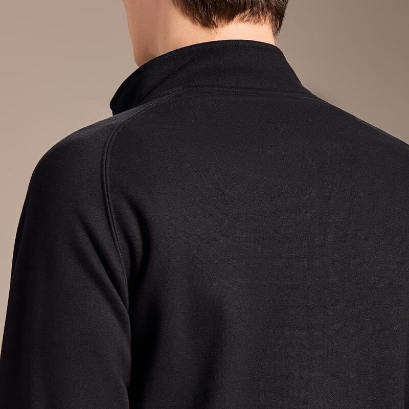 Men's Merino Wool Blend Half-Zip Thermal Long Sleeve T-Shirt