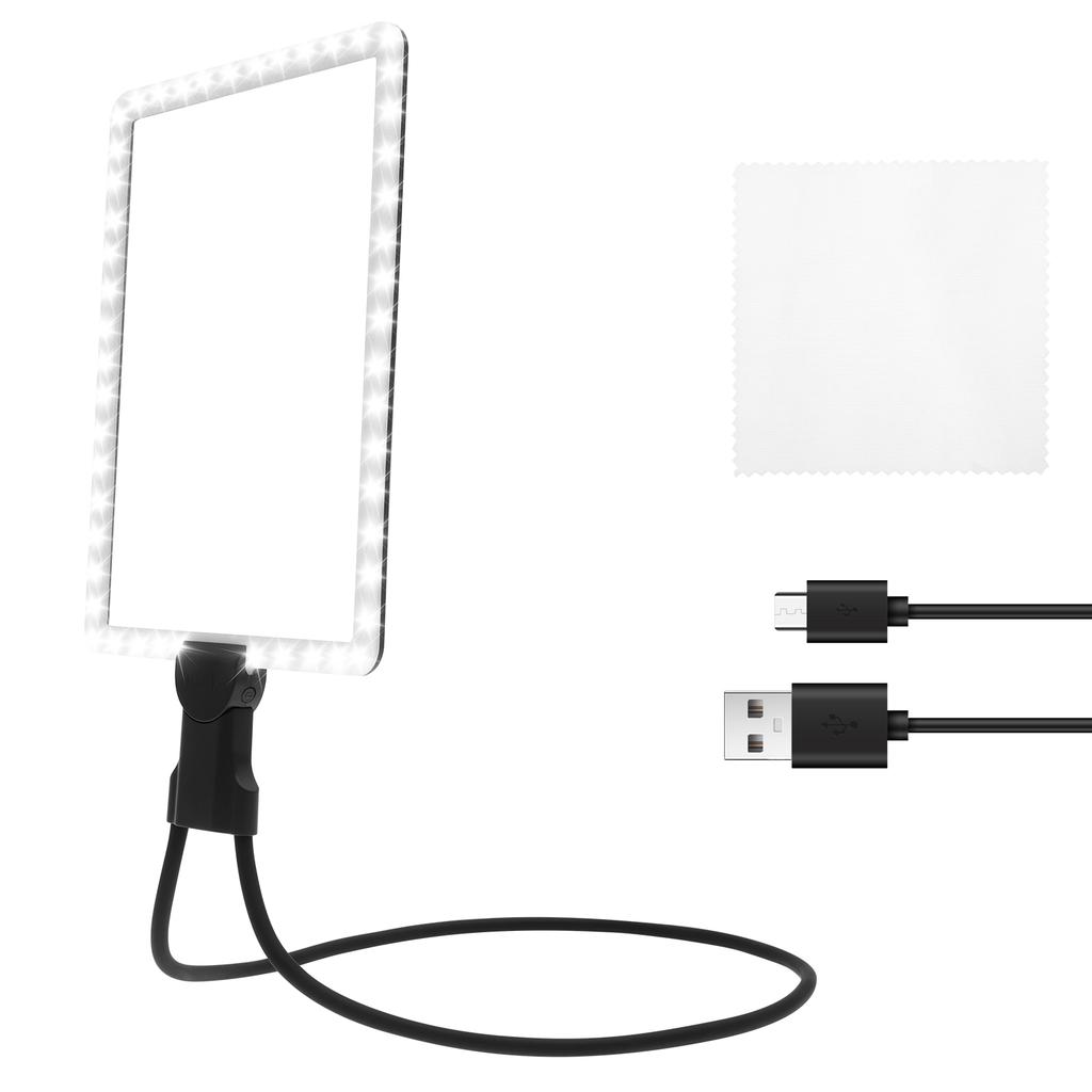 Neck Wear Magnifier Glass LED Magnifying Hands Free Full Page Reading Magnifier 7.5 X 10.2 Inch for Elderly Reading Magnifier