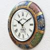 Wooden Hand-Painted Wall Analog Clock With Seconds Needle / Roman Numerals