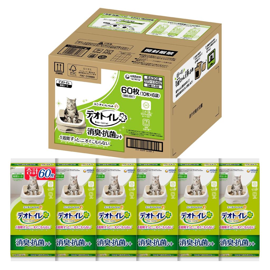 Deo toaletní prostěradlo 60 listů x 6 toaletní prostěradlo pro systémovou toaletu pro kočky Deodorant/Antibakteriální (10 sáčků) [Systémové kočky]