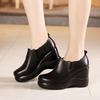 Scarpe Piatte Zeppa Piattaforma 8CM 2026 Pelle Morbida Scarpe da Ginnastica Chunky Bocca Profonda Casual Comode Marca Autunno Inverno Stivali alla Caviglia con Tacco
