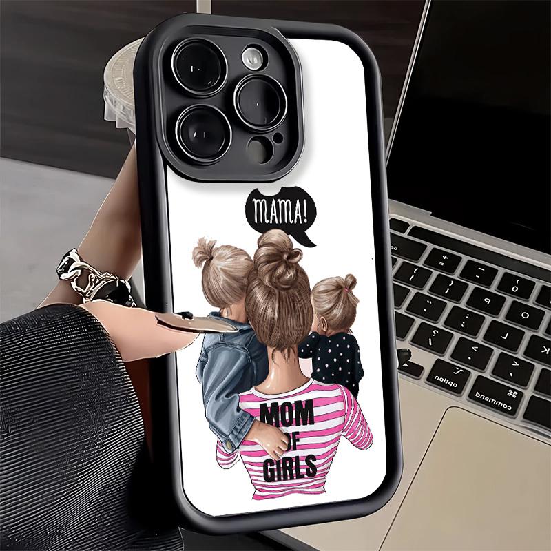 Phone Case for iPhone 17 Air 16E 15 16 Pro Max Baby Mom Girls Cover 14 Plus 13 12 Mini Soft Shell Silicone Fundas
