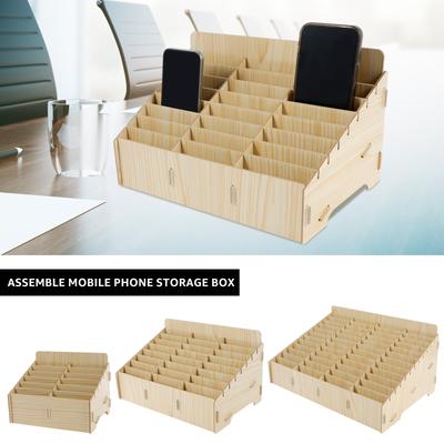 Wood Cell Phone Holder Solid Phone Storage Box Versatile Phone Holder Desktop Organizer Easy To Install Phone Management Storage