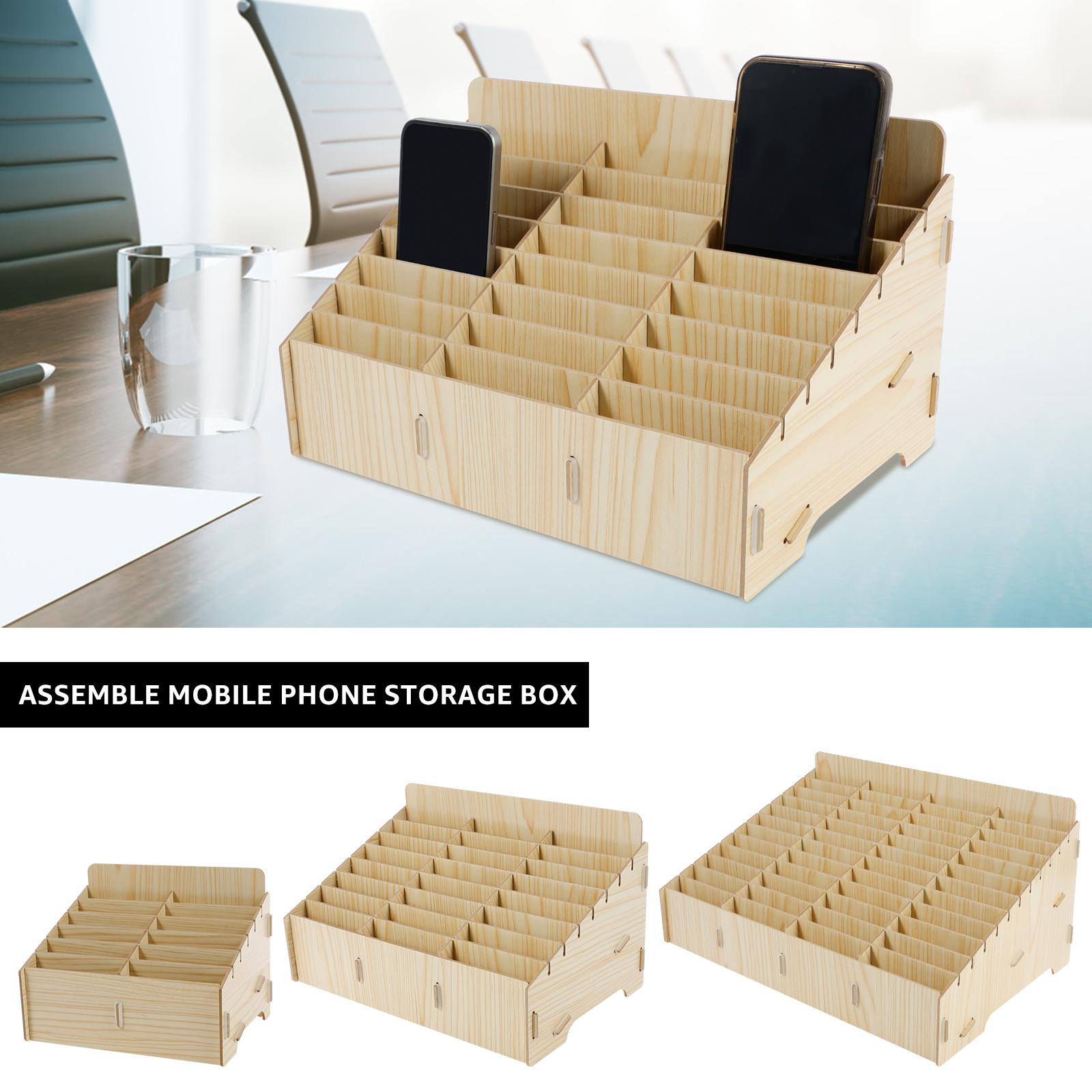Wood Cell Phone Holder Solid Phone Storage Box Versatile Phone Holder Desktop Organizer Easy to Install Phone Management Storage