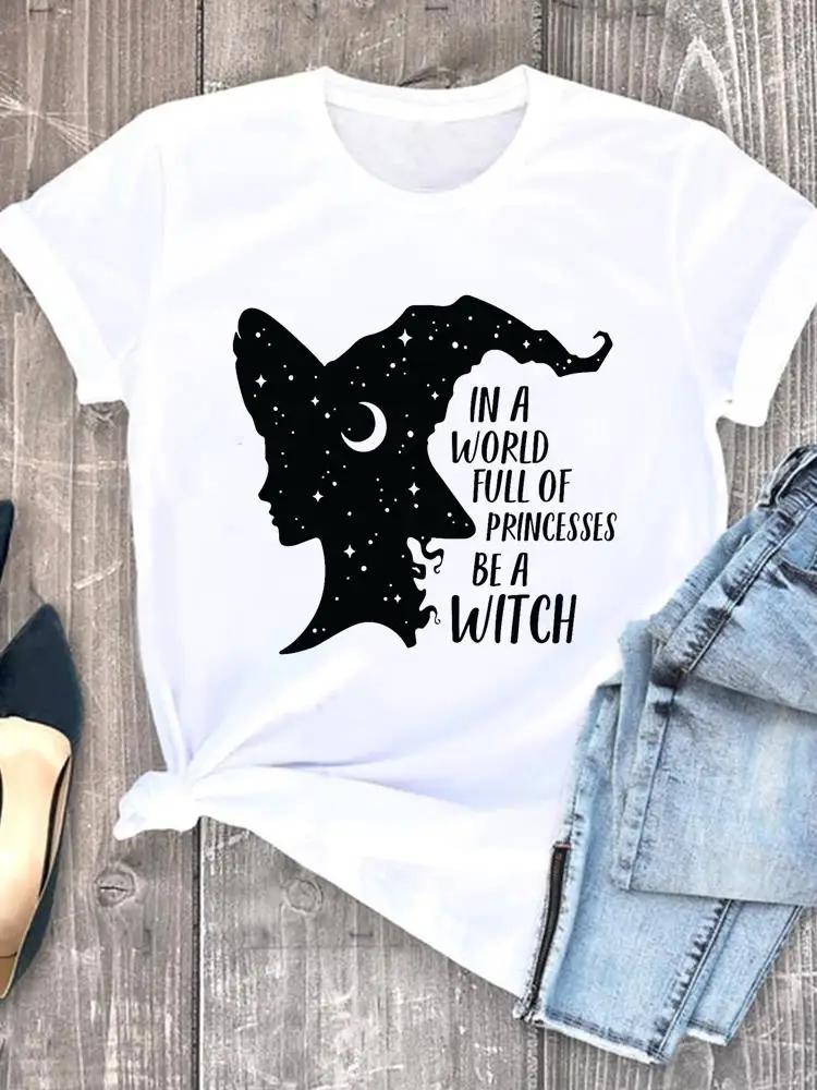 Witch Style Cute 90s Fall Autumn Style Halloween Thanksgiving Tees Ladies Clothing Clothes T Women Graphic Print Tshirts
