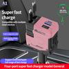 Four in One Telescopic Digital Display Super Fast Charging 120W Car Mounted Mecha Car Mounted Charging Multi Port Flash Charging