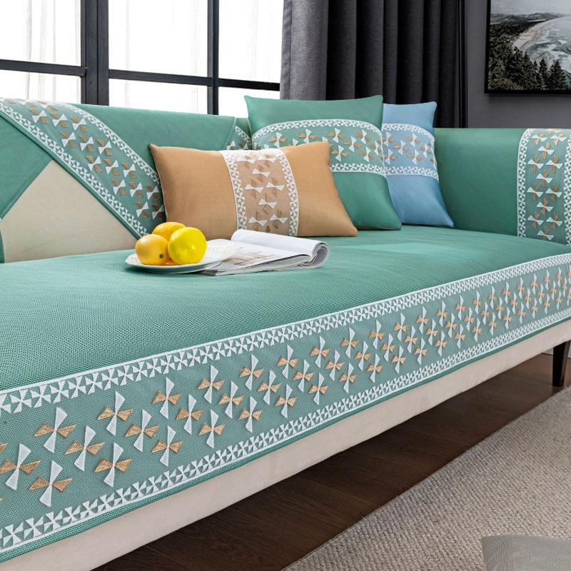 Ice Silk Sofa Cushion Summer Summer Non-Slip Sofa Cover Cushion Simple Modern Summer Mat Cover Cloth