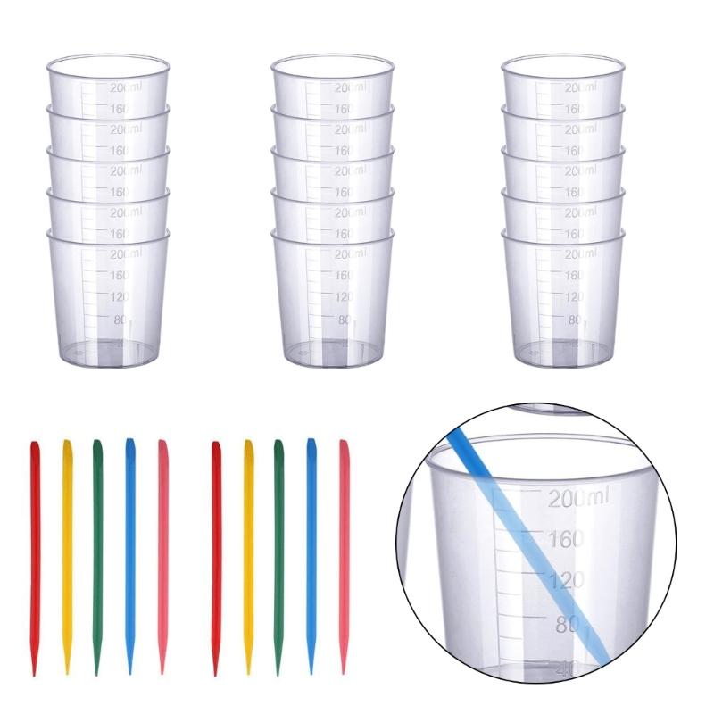 Sturdy Resin Measuring Cup Set Easy Cleaning Multipurpose Crafting Tool for Enthusiasts