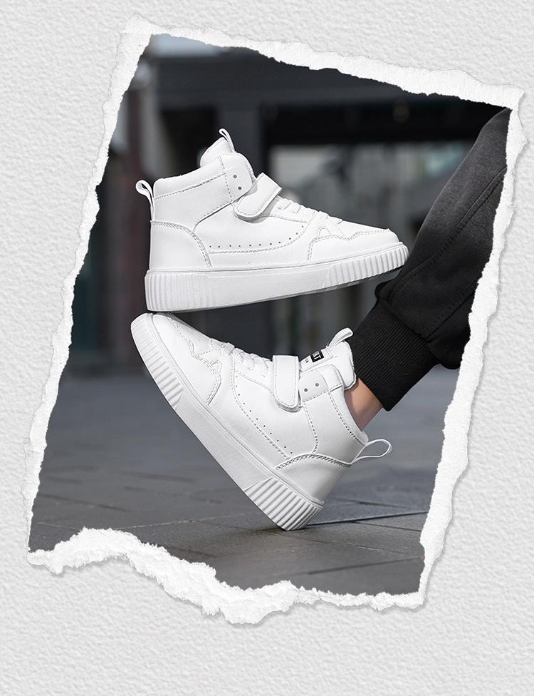 2025 Kinder High-Top Canvas Schuhe - Weiße Sneakers für Jungen & Mädchen, Frühling/Herbst Freizeit- & Sportbekleidung