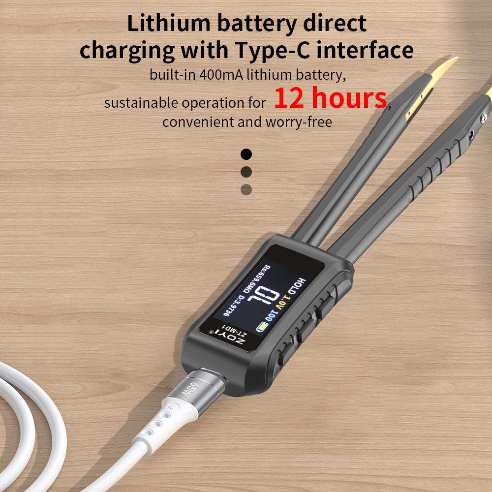 ZOYI ZT-MD1 LER Smart Tweezer LCR SMD ESR Tester Resistance Capacitance Inductance Continuity Diode Test Measurement Tools