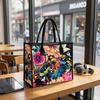 Floral Printed Tote Bag Casual Large Capacity Handbag for Daily Use
