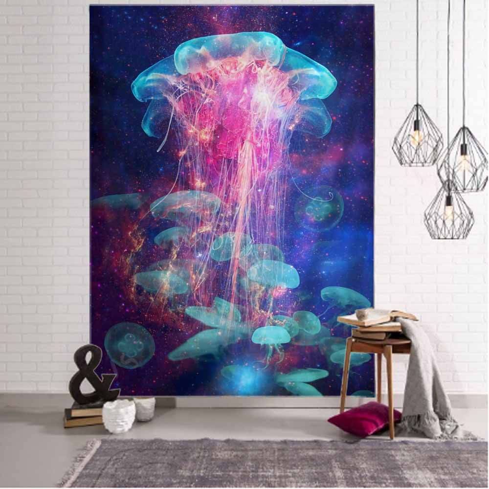 VIKAMA Psychedelic Wind Mushroom Tapestry Fadeproof Scifi Wall Wall Hanging Game Room Escape Room Music Festival Wall Tapestry