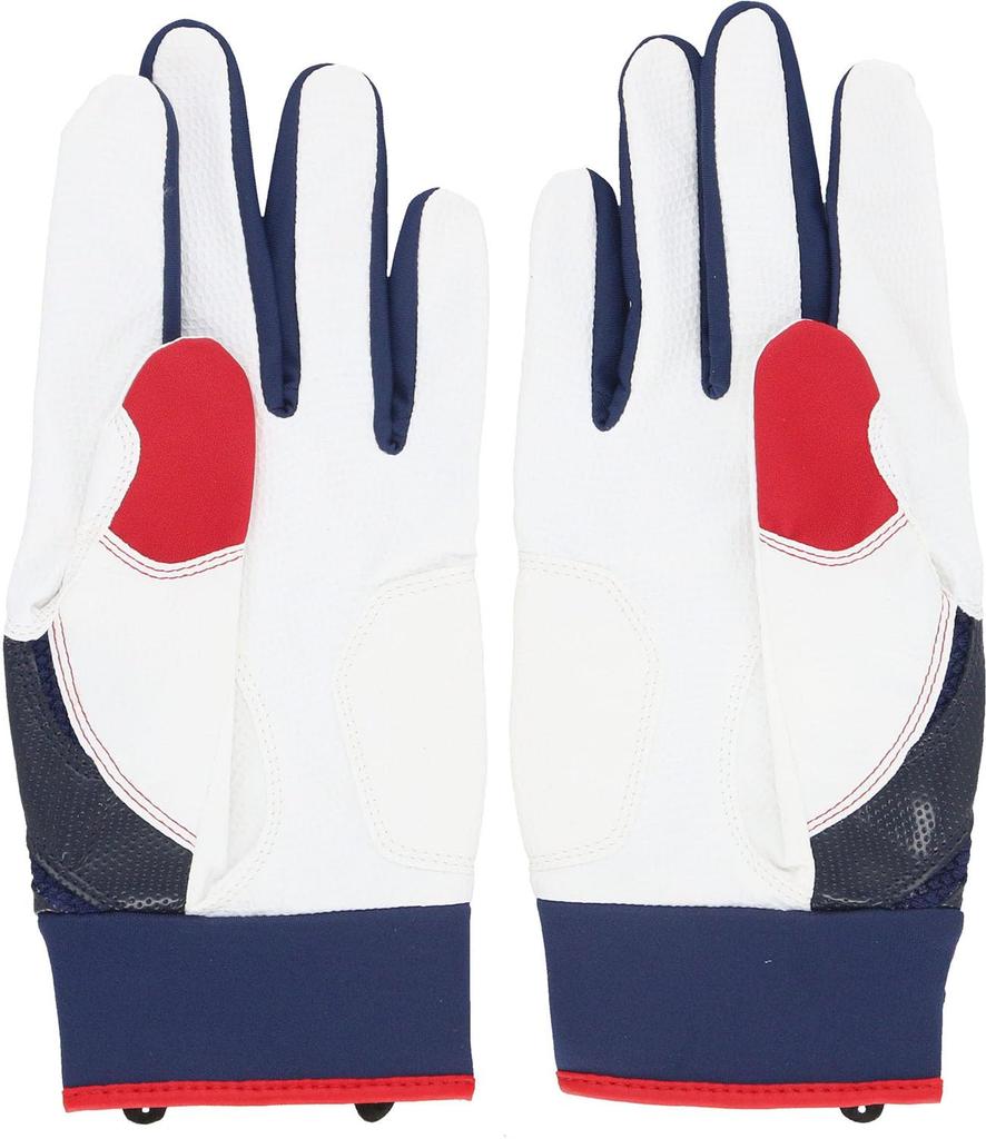 adidas BASIC Batting Navy x Size LBG405 Glove, Red, M,