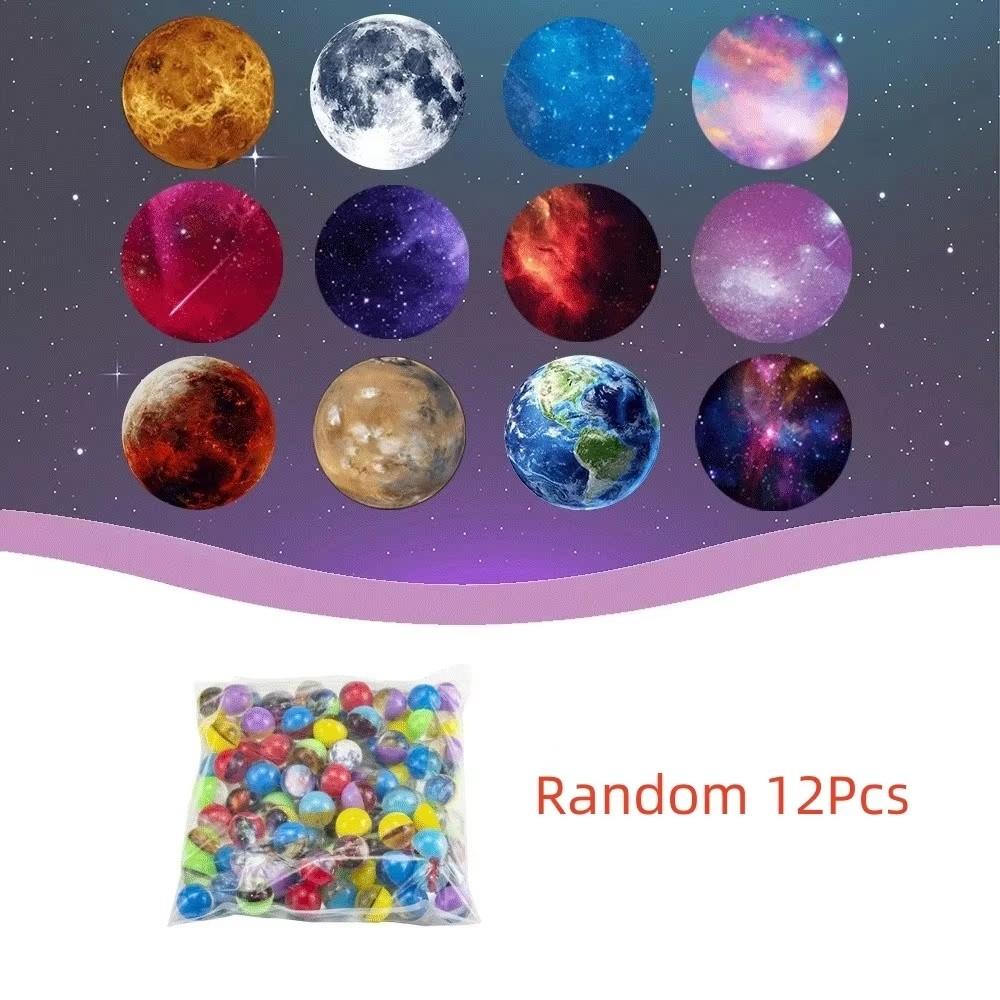 

12Pcs Planet Elastic Sphere Kids Bouncy Sphere Plaything Rubber Indoor And Outdoor Toys Starry Sky Elastic Ball Juggling Jumping Ball