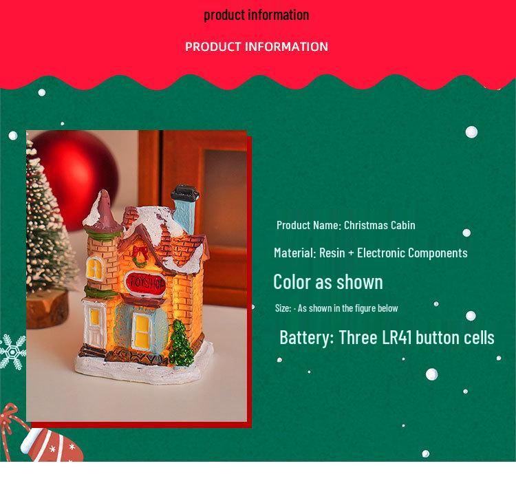 Luminous Christmas Micro-Landscape Cottage Decorations for Festive Atmosphere