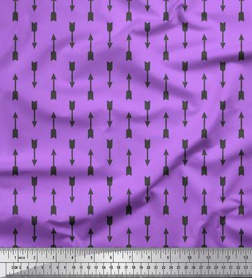 Material Satin Crep Japonez Violet Săgeți Material Imprimat cu Săgeți 1 metru 42 Inch