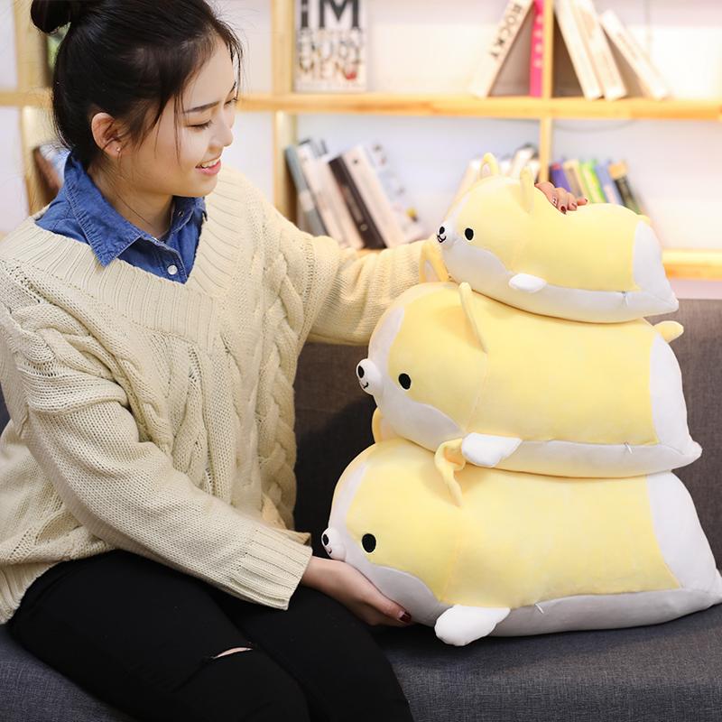30-60CM Kawaii Fat Corgi Dog Plush Toy Filled Soft Animal Cartoon Pillow Cute Kids Toy Home Decoration Holiday Gifts