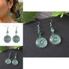 Artistic Floral Pattern Long Pendant Earrings With Retro Ethnic Vibes Perfect For Women