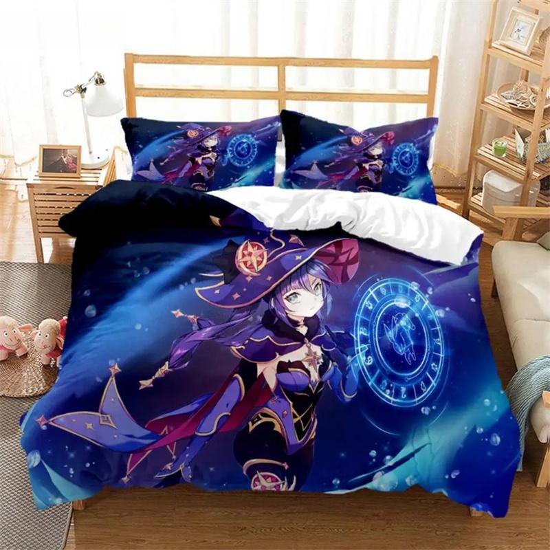 

Genshin Impact Анимация Мультфильм Мягкое и Удобное Одеяло Комплекты Постельного Белья Комплект Постельного Белья Роскошный Пододеяльник На Заказ EU single(135x200cm)