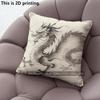 Vintage Chinese Ink Dragon Throw Pillow Covers Pattern Cushion Cover Suitable For Sofa Bedroom Car Pillow Cover