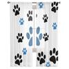 Cartoon Pet Paw Footprint Tulle Curtains For Living Room Bedroom Decoration Chiffon Sheer Voile Kitchen Window Curtain Drapes