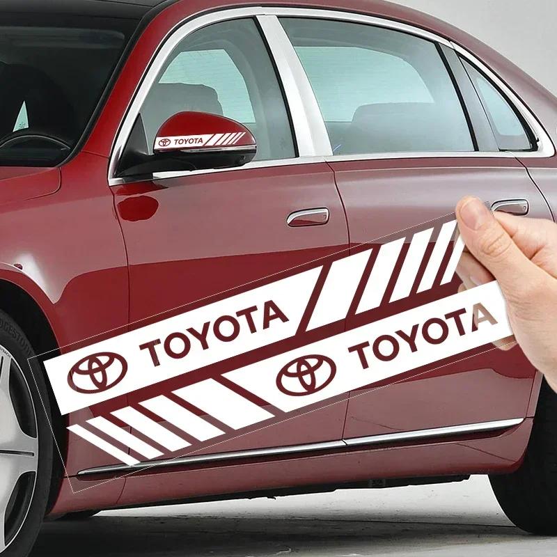 2PCS Car Rear View Mirror Side Stripe Badge 3D Sticker Car Styling for Toyota TRD Chr Corolla Yaris Rav4 E150 E120 Land Cruiser 200