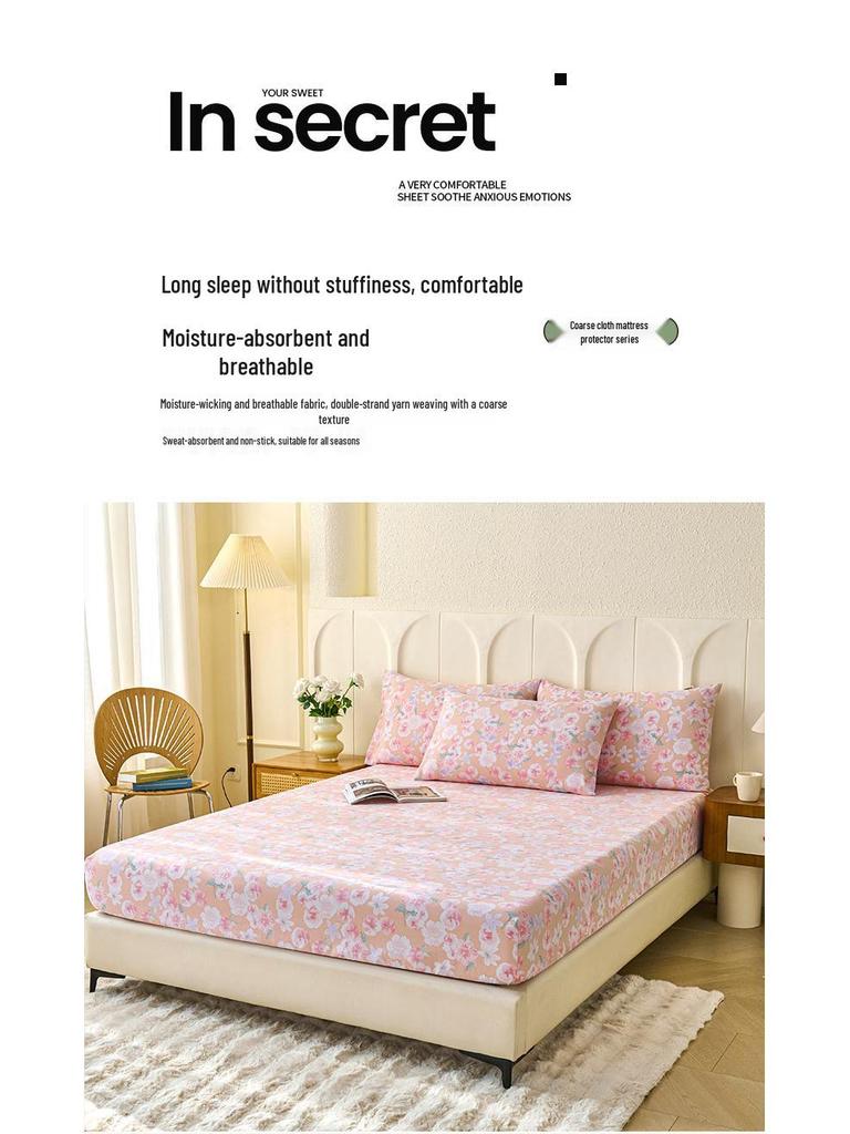 Cooling Summer Fitted Sheet: Thickened, Non-slip, Skin-friendly, Fully Enclosed, Washable Mat