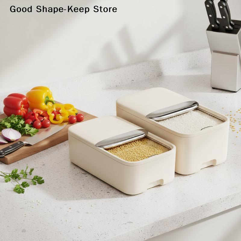 10KG Rice Storage Box Home With Lid Insect Proof Moisture Proof Rice Box Grain Sealed Jar Kitchen Container Storing Dry Grain