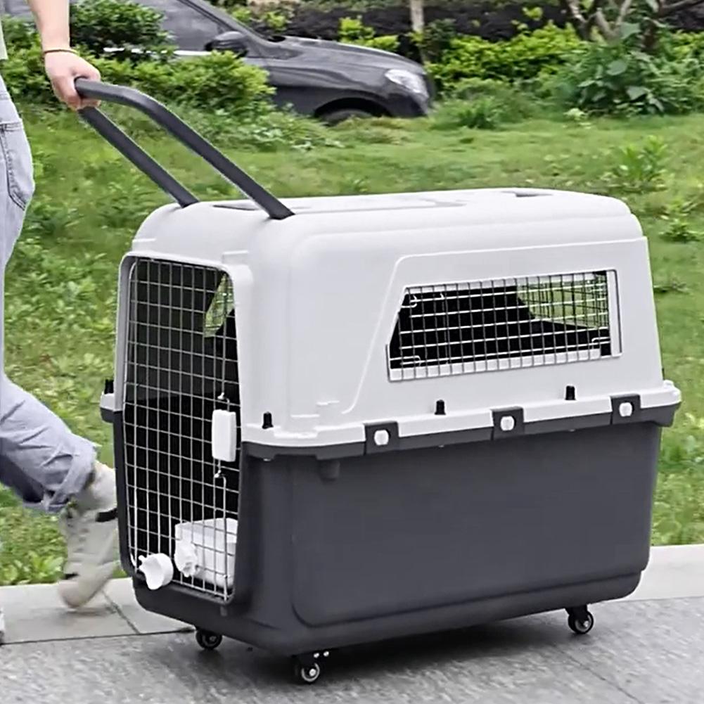 33 Inches Dog Carrier Crates Airline-Friendly Home Travel Durable Plastic Pet Carrier Portable Dog Cage for Large Pets Air Box