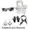 1950s Costume Accessories 50s Scarf,Cats Eye Glasses,Bandana Tie Headband,Drop Dot Earrings Halloween Cosplay Costumes