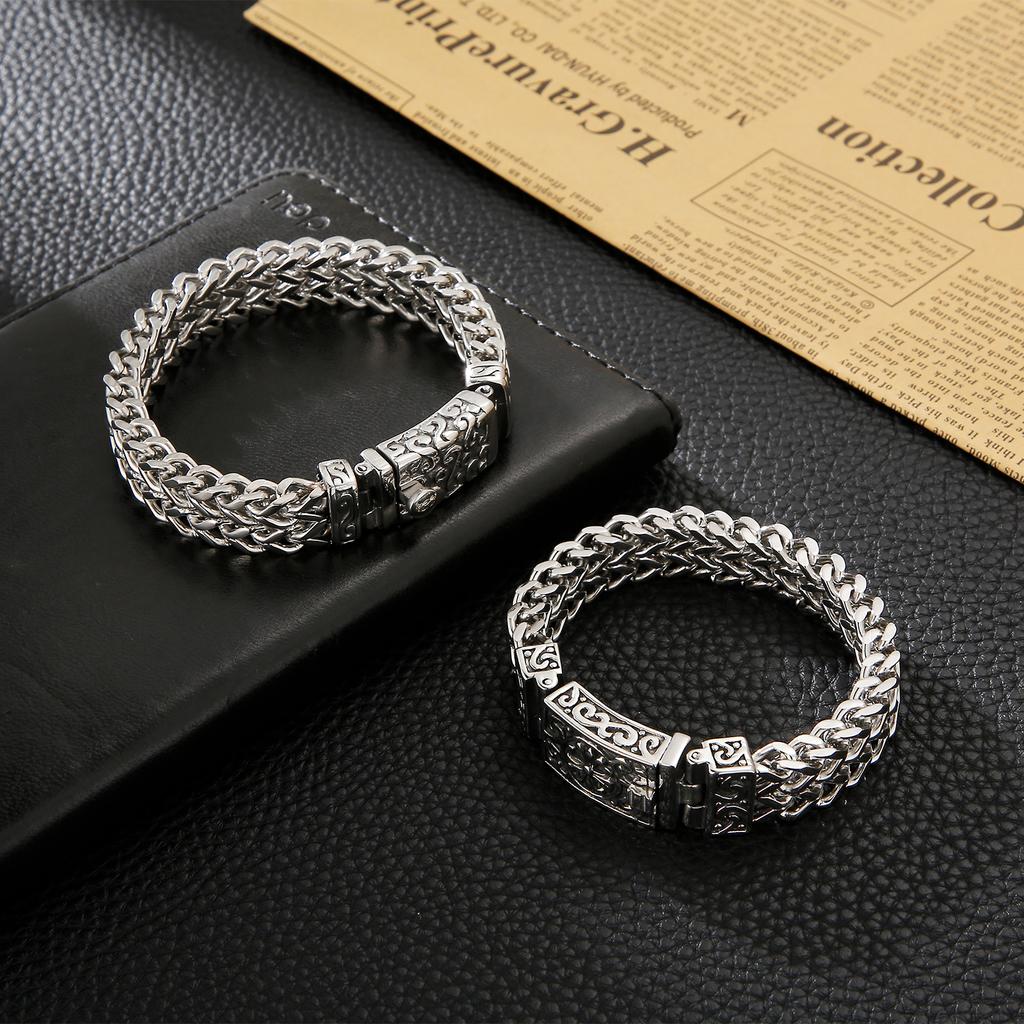 Kalen Punk Jewelry Mesh Bracelet Cuff Bracelet Men Stainless Steel Bracelets Jewelry