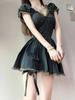 Summer Vintage Denim Dresses Puff Sleeve Slim Mini Dress