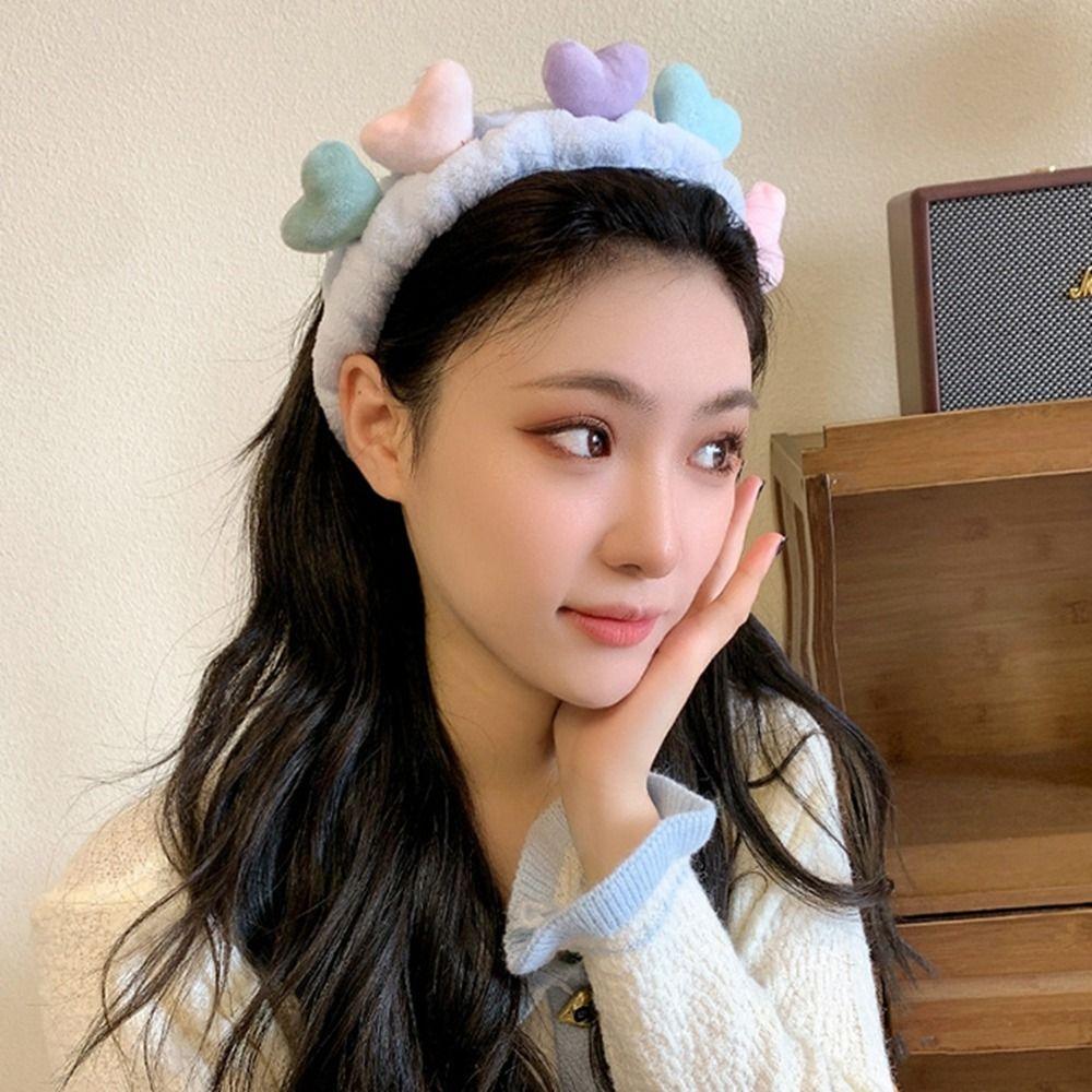 Cloth Wash Face Hair Band Women Hair Accessories Cartoon Plush Headband Elastic Hair Turban