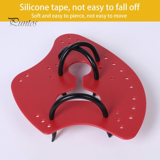Porous Drainage Swim Fins 1 Pair Swimming Hand Paddle with Silicone Strap Holes Professional Kids Resistance Reducing Fin Adults Beginner Freestyle