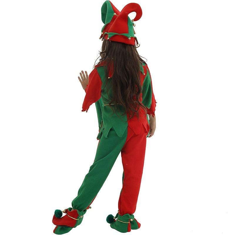 Family Holiday Party Christmas Dress Up Costume Christmas Elf Kids Suit